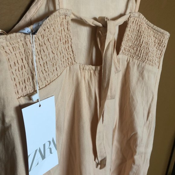 Zara Dresses Nwt Zara Embroidered Linen Blend Dress Poshmark